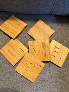 Abeceda Bamboo Coaster Set by Joseph Nogucci in LOVE